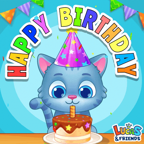 Feliz Cumple Happy Birthday GIF by Lucas and Friends by RV AppStudios