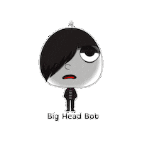 Sad Night Sticker by BigHeadBob.com