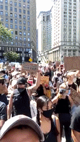 People Gather in NY's Foley Square for Junteenth