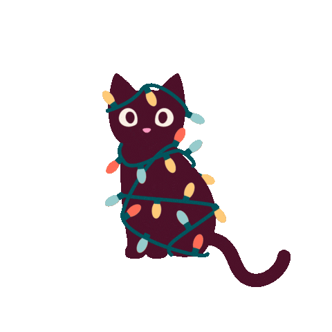 DoubleShotCreative giphyupload cat christmas lights dsc Sticker