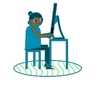 Computer Working Sticker by KARDEA!