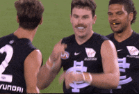 dr evil celebration GIF by Carlton Football Club