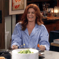 debra messing lol GIF by Will & Grace