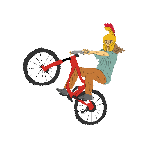 thethingaboutgreece mtb ares mountainbiking greek god Sticker