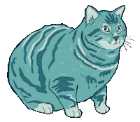 milario cat excited baby blue Sticker