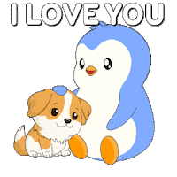 I Love You Dog Sticker by Pudgy Penguins