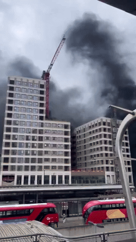 One Person Rescued From Fire at London Construction Site