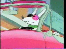 jason-clarke 80s vhs rude dog and the dweebs dog driving a car GIF