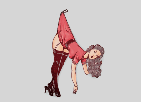 Threadless giphyupload hang in there threadless pinup girl GIF