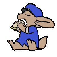 aube-anim eating mailman fennec aubeanim Sticker
