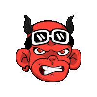 Angry El Diablo Sticker by Zhot Shop