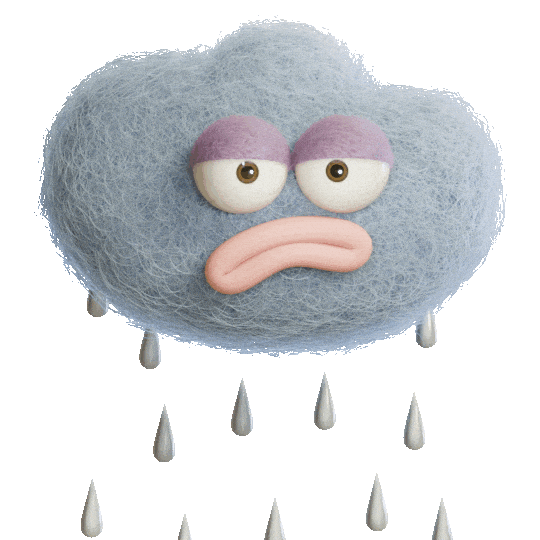 Sad Rain Sticker by mattbag3d