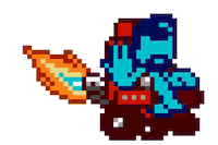 JavaJake pixel fire flame wheelchair Sticker