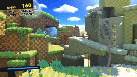 Squareblind giphygifmaker 2d to 3d sonic GIF