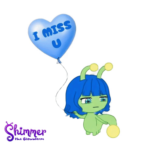 Shimmer the Glowworm - Spark I miss you balloon
