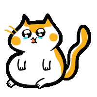 Sad Cat Sticker by Poku Meow