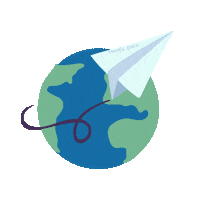 Flying Paper Airplane Sticker by SlugBugg