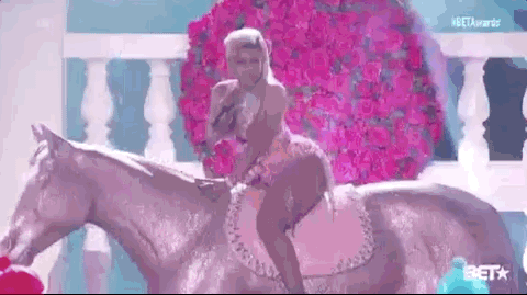 nicki minaj horse GIF by BET Awards