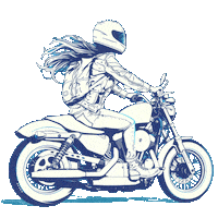 In The Wind Bike Sticker by MotoLady
