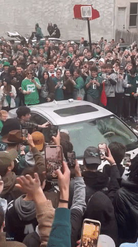 Philadelphia Eagles Fans Flip Car Before Super Bowl LVII Showdown