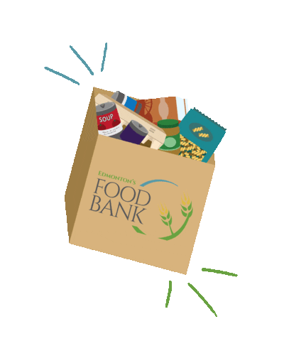 edmontonsfoodbank giphyupload food bank food donations edmontons food bank Sticker