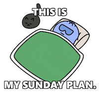 Tired Happy Sunday Sticker by Kudaberi