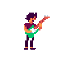 Animation Guitar Sticker