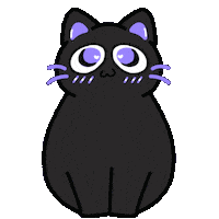 Black Cat Mimi Sticker by shichisōru