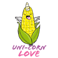 StuffyAngel love unicorn corn mais Sticker