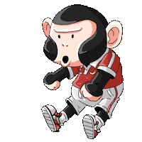 Boki_Creation excited monkey ape chimp Sticker