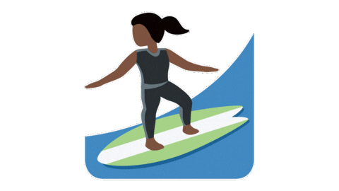 Woman Surf Sticker by EmojiVid