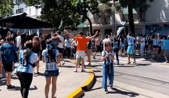 Fans Celebrate Argentina WC Win in Buenos Aires