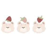 Bear Strawberry Sticker