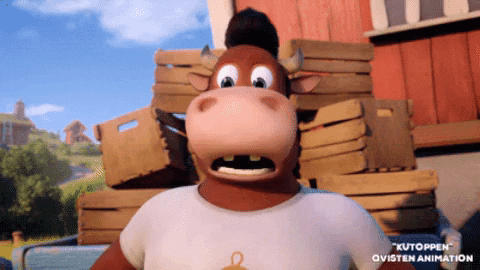 shocked cow GIF by Qvisten Animation