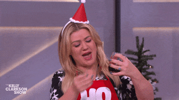 KellyClarksonShow christmas drink cheers holiday GIF