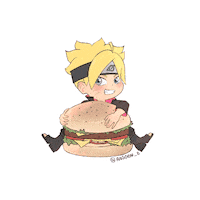 ansoen_b burger hamburger boruto ansoen Sticker