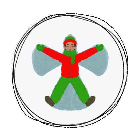 Snow Angels Christmas Sticker