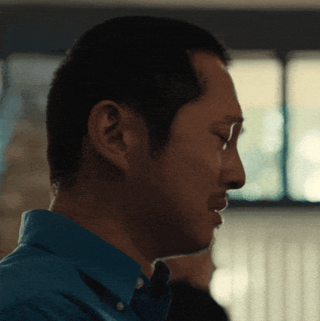 Sad Steven Yeun GIF