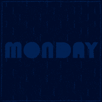 Digital art gif. A  woman flips a calendar through a series of drab art from Monday through Thursday. When she finally lands on Friday, the art is jazzed up and fun and she writes over the standard Friday text to say, "FRIYAY," and draws a heart around it. 