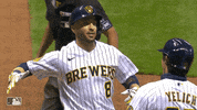 Christian Yelich Hug GIF by Milwaukee Brewers