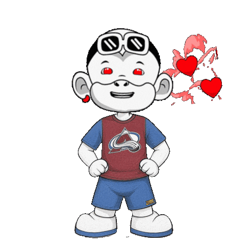 Colorado Avalanche White Monkey Sticker by Zhot