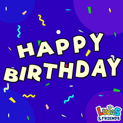 Happy Birthday Confetti GIF by Lucas and Friends by RV AppStudios