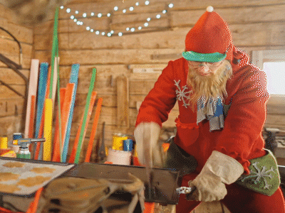 santa claus office christmas GIF by The Elves!