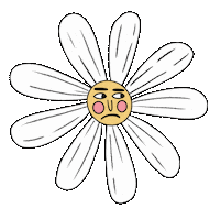 artsypobi sad flower mad look Sticker