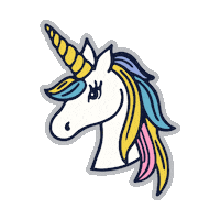 oshkoshkids love heart rainbow unicorn Sticker