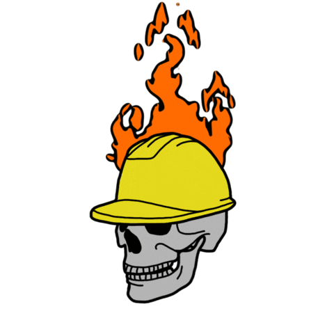 achmadefch fire skull dead lit Sticker