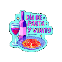 Wine Pasta Sticker by luciatypes