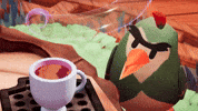 Angry Bird Coffee GIF by Annapurna Interactive