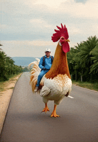Pincel_app run running chicken ride GIF