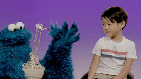 Cookie Monster Noodles GIF by Sesame Street